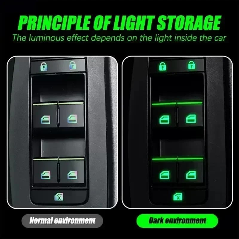 Car Accessories For Inside - 1 Set Glow-in-the-Dark Car Button Stickers