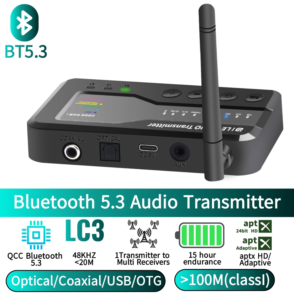 Fm Transmitter - Bluetooth 5.3 Audio Transmitter, 80M Distance,