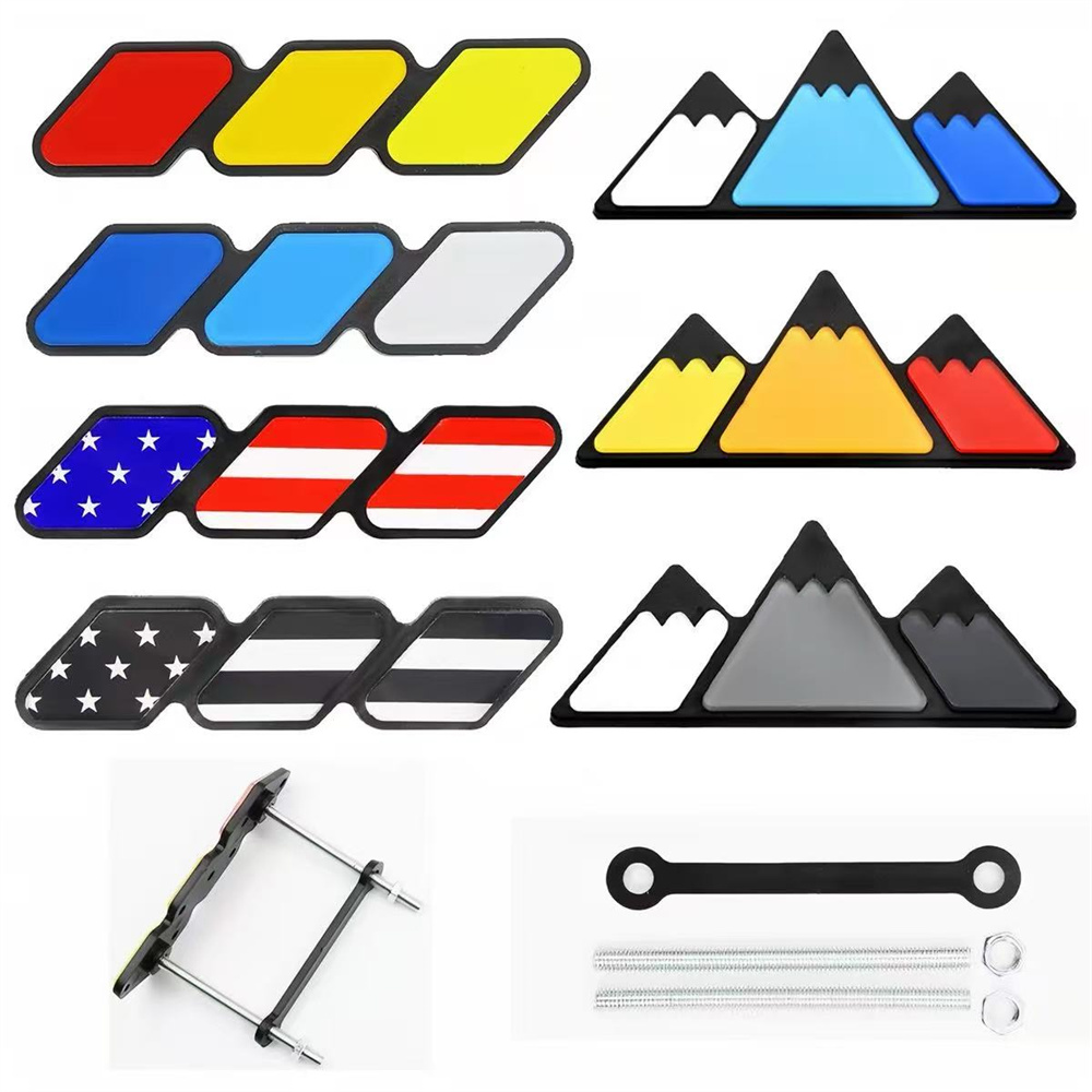Car Accessories Logo - 1Pc Aluminum 3D Tri Color Snow