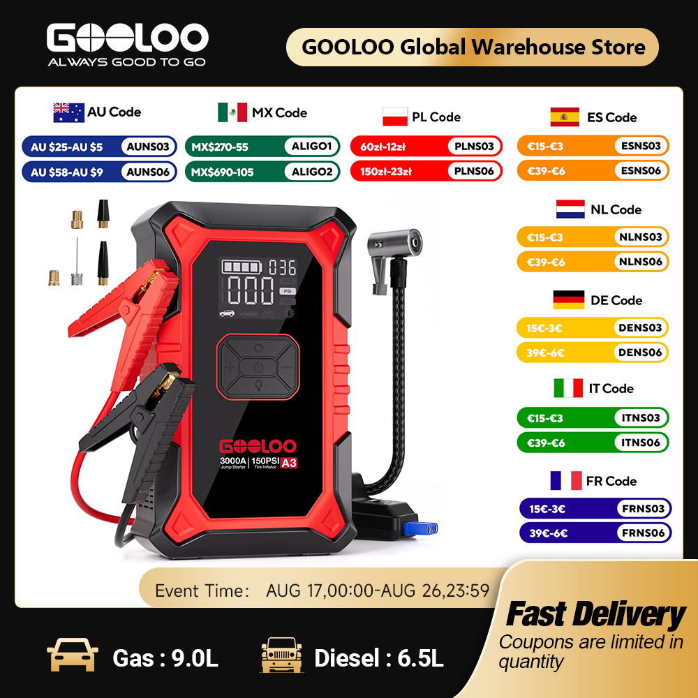 GOOLOO A3 Jump Starter with Ai - огляд і ціна Portable Jump Starter