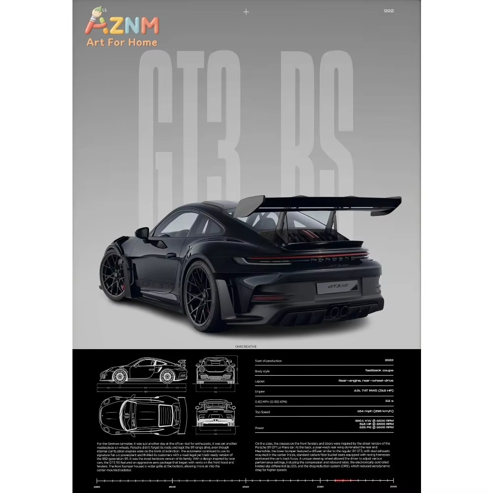 1pc Minimalist 911 GT3-RS 718  - огляд і ціна Car Accessories For Inside