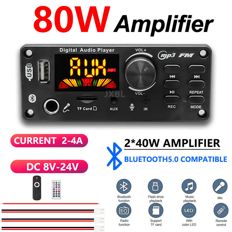 80W Bluetooth 5.0 MP3 Decoder  - огляд і ціна Fm Transmitter