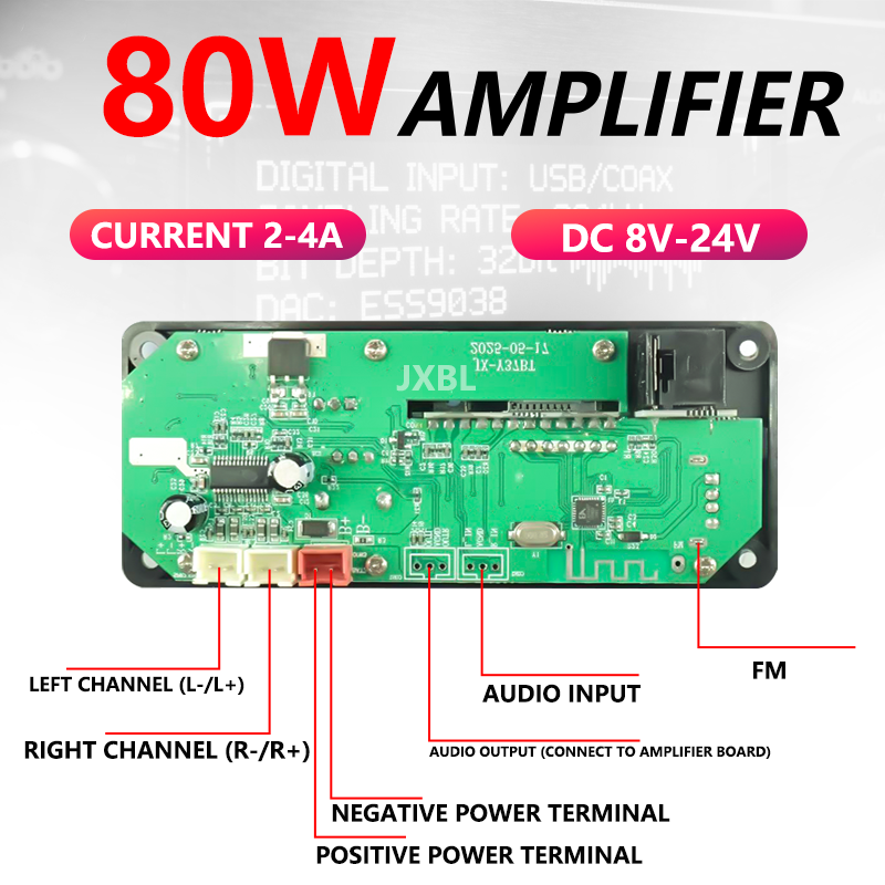 80W Bluetooth 5.0 MP3 Decoder  - огляд і ціна Fm Transmitter